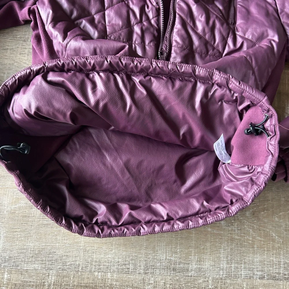 Oiselle Puffer Jacket Pullover 1/2 Zip Hooded Purple Women’s M Athleisure - Picture 10 of 16